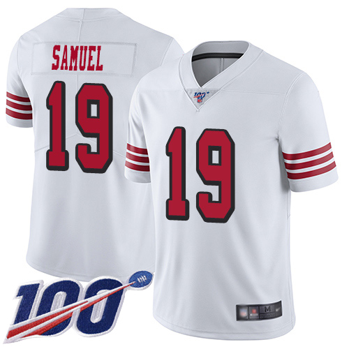 San Francisco 49ers Limited White Men Deebo Samuel NFL Jersey #19 100th Season Rush Vapor Untouchable